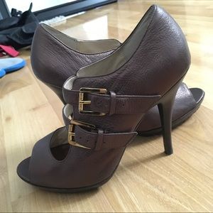 Michael Kors Copper Brown Peep Toe Heel 7.5M